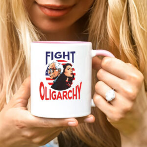 Bernie AOC Fighting Oligarchy Tour Mug Bernie Sanders & Alexandria Ocasio-Cortez Fight Oligarthy Mug