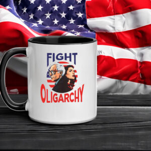Bernie AOC Fighting Oligarchy Tour Mug Bernie Sanders & Alexandria Ocasio-Cortez Fight Oligarthy Mug