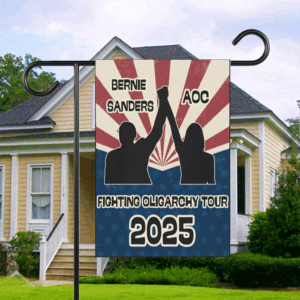 Bernie Sanders AOC Fighting Oligarchy Tour Activist 2025 Flag