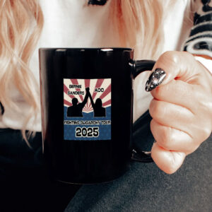 Bernie Sanders AOC Fighting Oligarchy Tour Mug, Activism Protest Mug