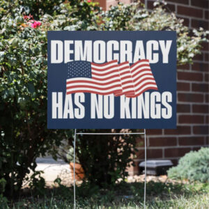 Democracy Has No Kings Yard Sign, No Kings in America, Anti Trump Yard Sign