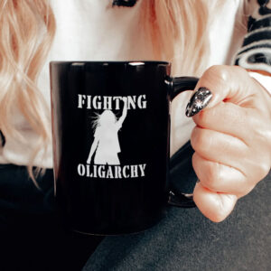 Fight Oligarchy Mug, Anti-Fascist, Worker Rights Activist Top Mug