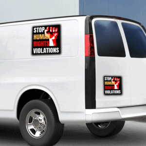Stop Human Rights Violations, Hands Off Our Democracy Sticker, Car Magnet