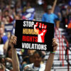 Stop Human Rights Violations, Hands Off Our Democracy Yard Sign