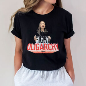 Aoc See Through, Fight Oligarchy 2025 T-Shirt