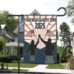 Fight Oligarchy AOC Bernie - Anti Trump, Fight Oligarchy Tour 2025 Flag