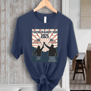 Fight Oligarchy AOC Bernie - Anti Trump, Fight Oligarchy Tour 2025 T-Shirt