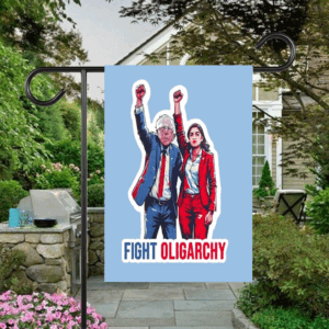 Fight Oligarchy AOC Bernie - Anti Trump - Political - Democrat - Liberal Flag