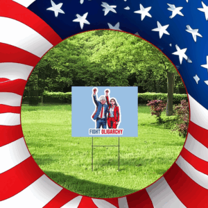 Fight Oligarchy AOC Bernie - Anti Trump - Political - Democrat - Liberal Yard Sign