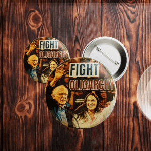 Fight Oligarchy Bernie and AOC Button