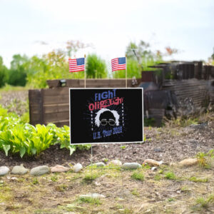 Fight Oligarchy Tour, Bernie Sanders, 2025 Protester Yard Sign