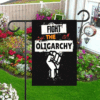 Fight the Oligarchy hand 2025 Flag