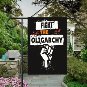 Fight the Oligarchy hand 2025 Flag