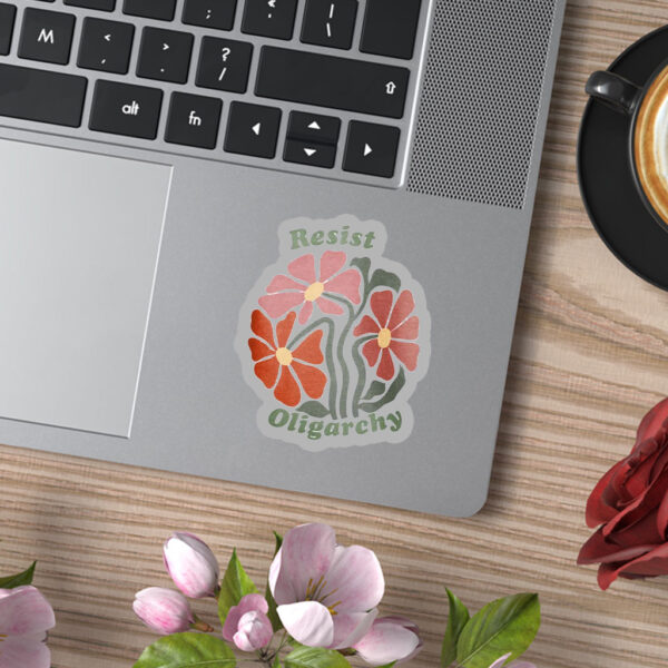 Floral Resist Oligarchy 2025 Sticker