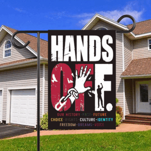 Hands Off Protest, Feminist Protest, Political Flag