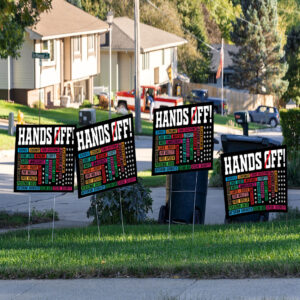 Hands Off Protest Medicare 2025 Yard Sign