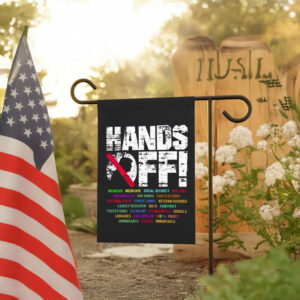 Hands Off Protest, Save Public Lands, Medicare Social Security, Free Speech, Environmental Rights Flag