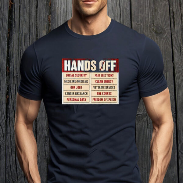 Hands off board social security fair elections 2025 T-Shirt