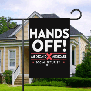 Hands off protest social security and medicare medicaid Flag