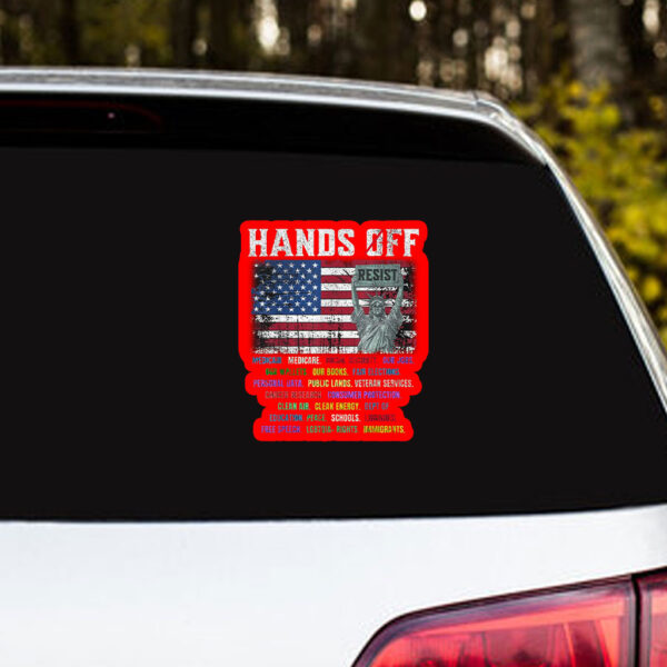 Resist Resistance Statue Of Liberty Hands Off Protest Sticker, Car Magnet
