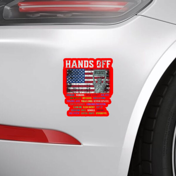 Resist Resistance Statue Of Liberty Hands Off Protest Sticker, Car Magnet