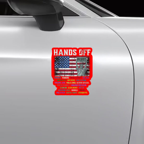 Resist Resistance Statue Of Liberty Hands Off Protest Sticker, Car Magnet