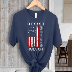 Resist We The People, Hands Off Protest US Flag T-Shirt