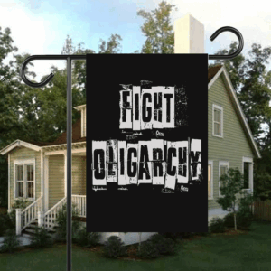 Vintage Fight Oligarchy Stand Against Corporate Greed Activist Flag