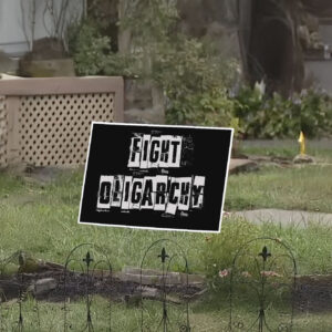 Vintage Fight Oligarchy Stand Against Corporate Greed Activist Yard Sign