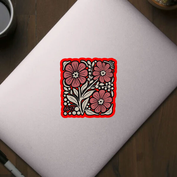 8647 Subtle Anti Trump 86 47 Floral Boho Style Sticker, Car Magnet