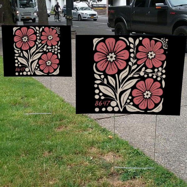 8647 Subtle Anti Trump 86 47 Floral Boho Style Yard Sign