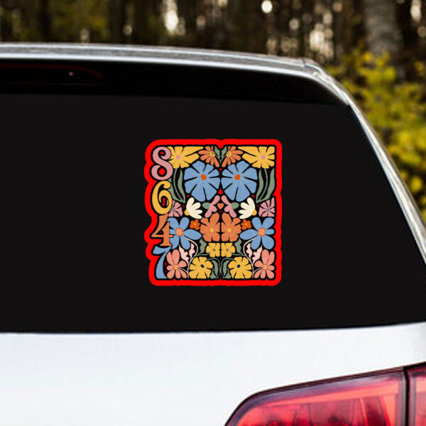 8647 Subtle Anti Trump Anti MAGA 86 47 Floral Boho Sticker, Car Magnet