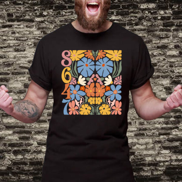 8647 Subtle Anti Trump Anti MAGA 86 47 Floral Boho T-Shirt