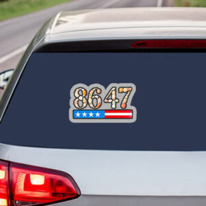 8647 seashells US flag stripes anti Trump Sticker, Car Magnet