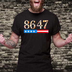 8647 seashells US flag stripes anti Trump T-Shirt