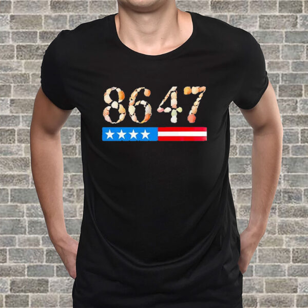 8647 seashells US flag stripes anti Trump T-Shirt