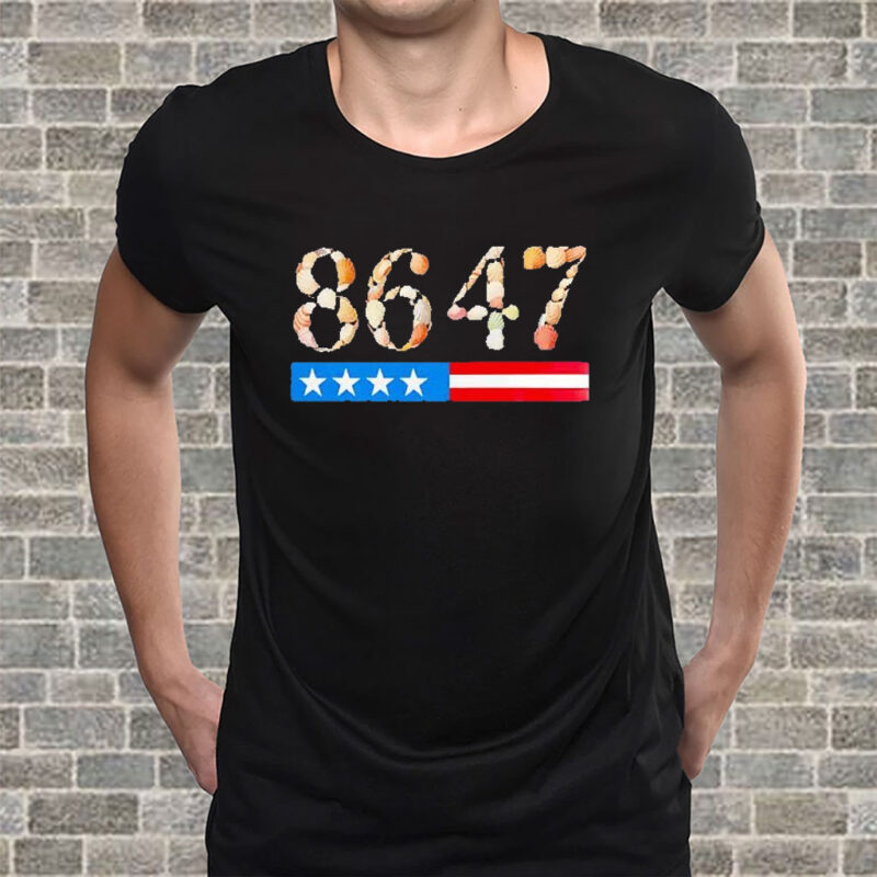 8647 seashells US flag stripes anti Trump T-Shirt