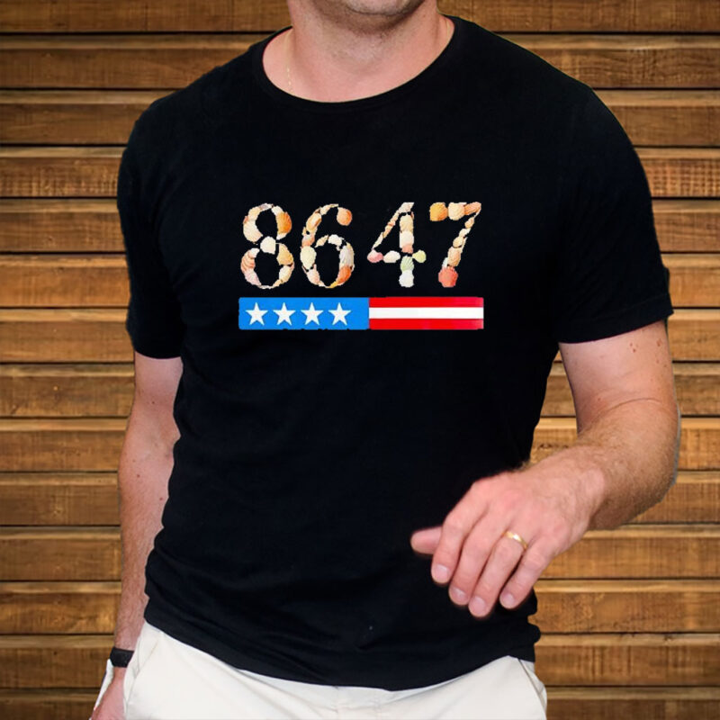 8647 seashells US flag stripes anti Trump T-Shirt