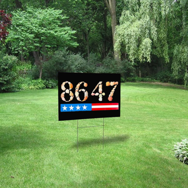 8647 seashells US flag stripes anti Trump Yard Sign - Image 2