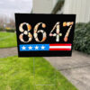8647 seashells US flag stripes anti Trump Yard Sign