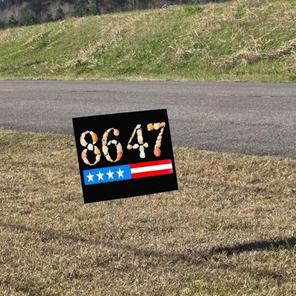 8647 seashells US flag stripes anti Trump Yard Sign