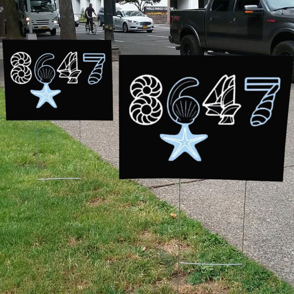 8647 starfish seashells anti Trump Yard Sign