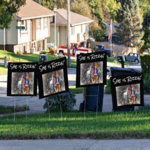 AOC She is Rizzin, Fight the Oligarchy Rally Yard Sign