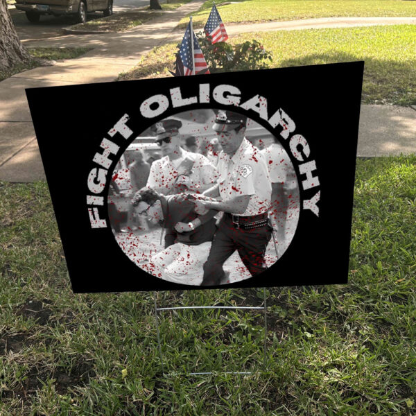 Bernie Sanders, Fight Oligarchy Tour, 1963 Bernie Arrest Photo Yard Sign