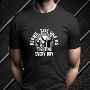 Bernie and AOC, Fighting Oligarchy Day T-Shirt