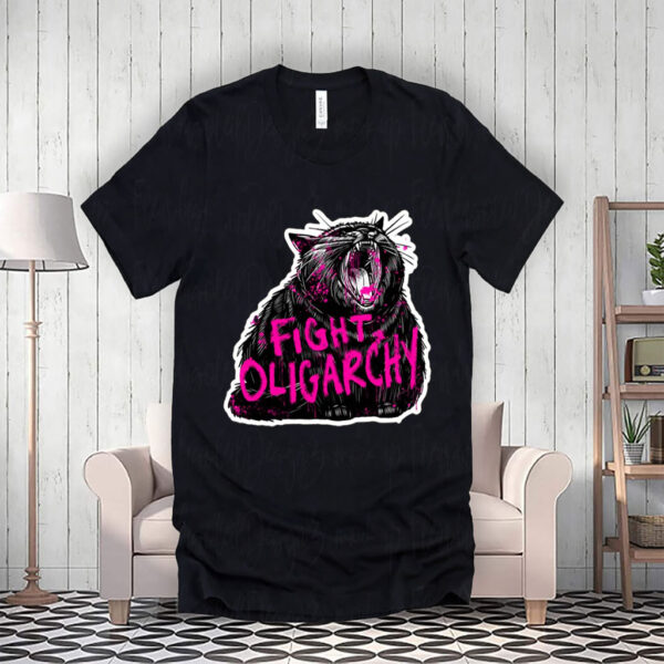 Chonky Black Cat Fight Oligarchy T-Shirt