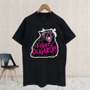 Chonky Black Cat Fight Oligarchy T-Shirt