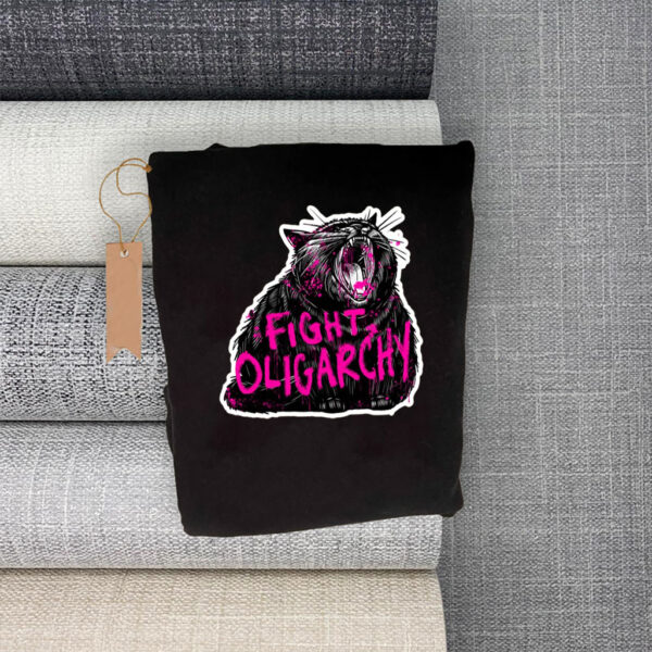 Chonky Black Cat Fight Oligarchy T-Shirt