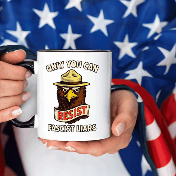 Eagle Resist Fascist Liars - Anti-Trump 2025 Mug