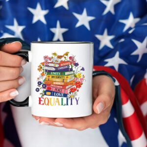 Equality Floral Book Anti Trump 2025 Mug
